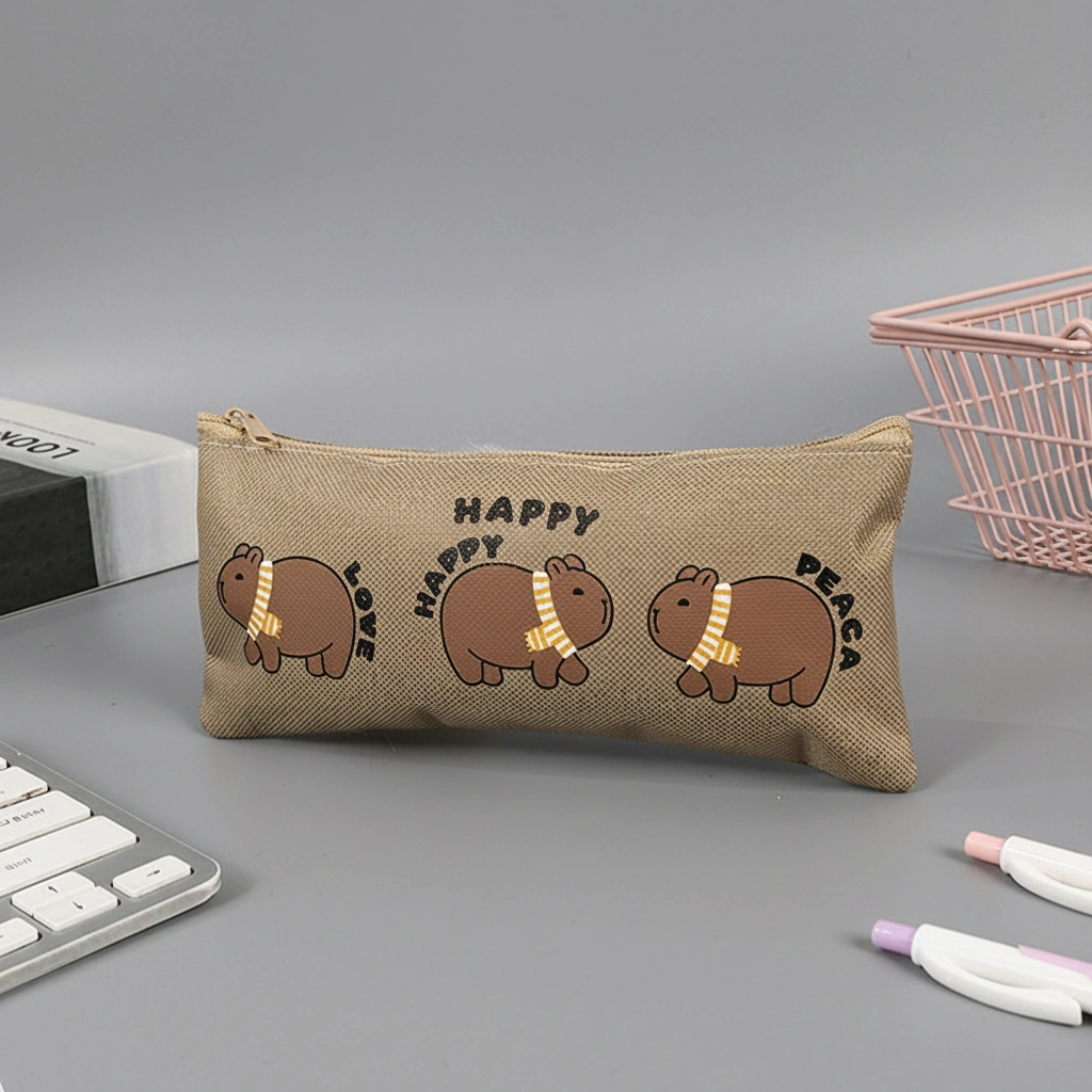 Canvas Capybara Pencil Pouch