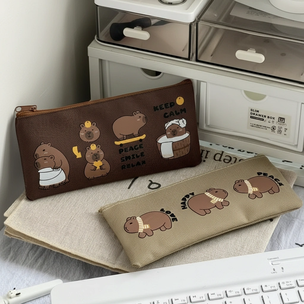 Canvas Capybara Pencil Pouch