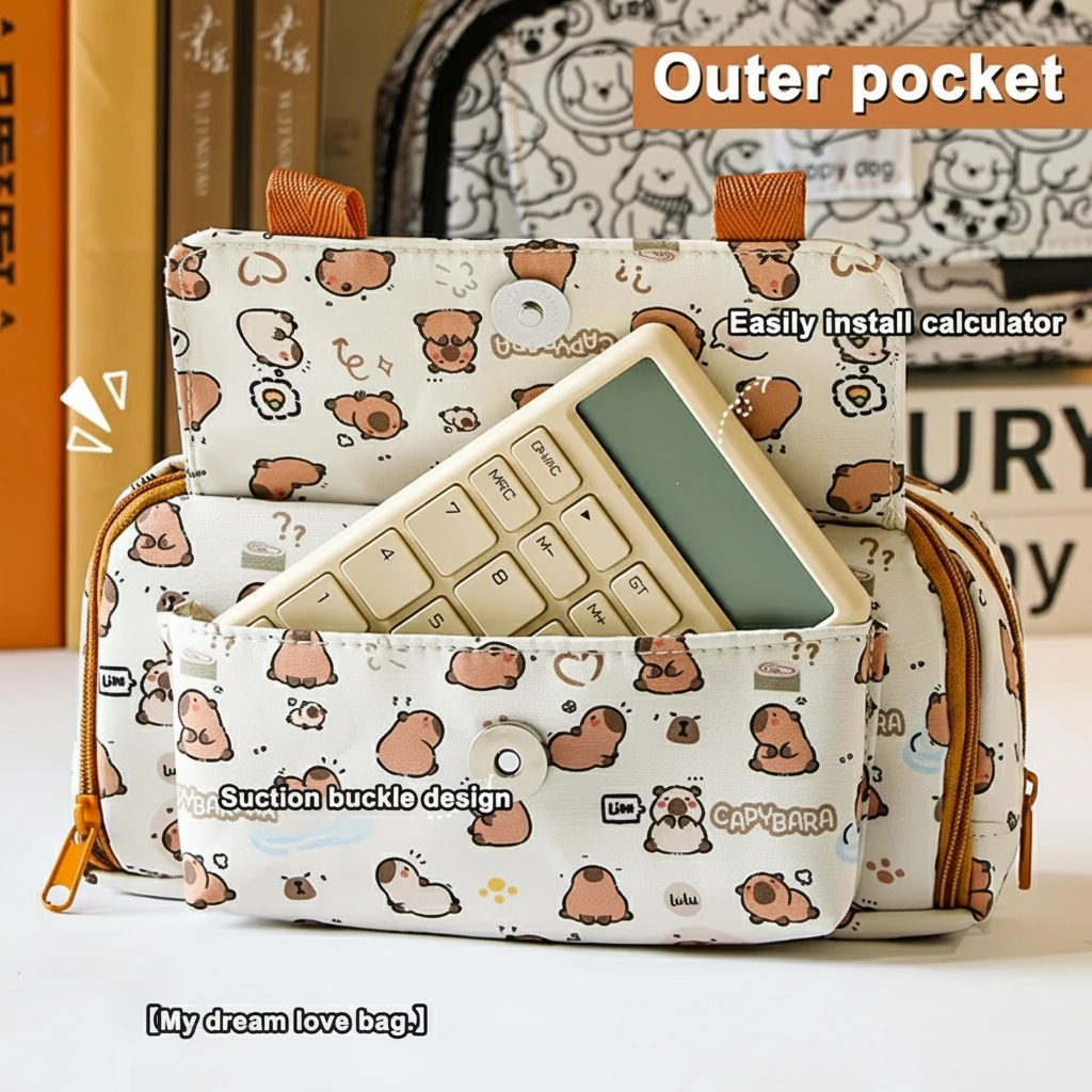 Capybara Pattern Pencil Case