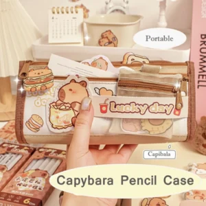 Large Canvas Capybara Pencil Case
