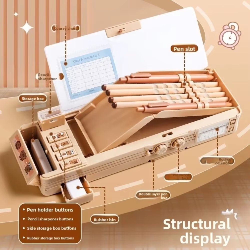 Capybara Pencil Case with Password Lock