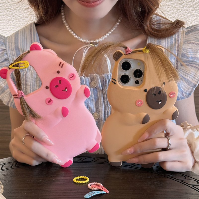 Capybara Phone Case with DIY Hair