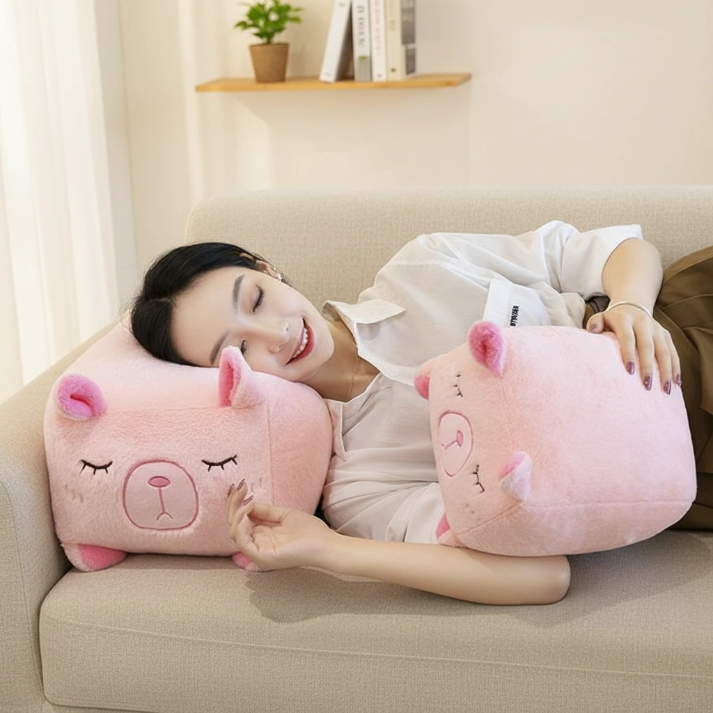 Pink capybara plush, capybara pillow