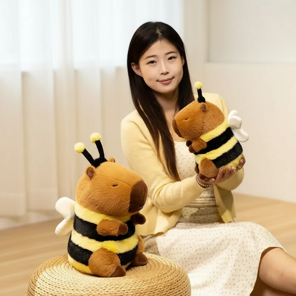 Cute Bee Costume Capybara Plush Toy