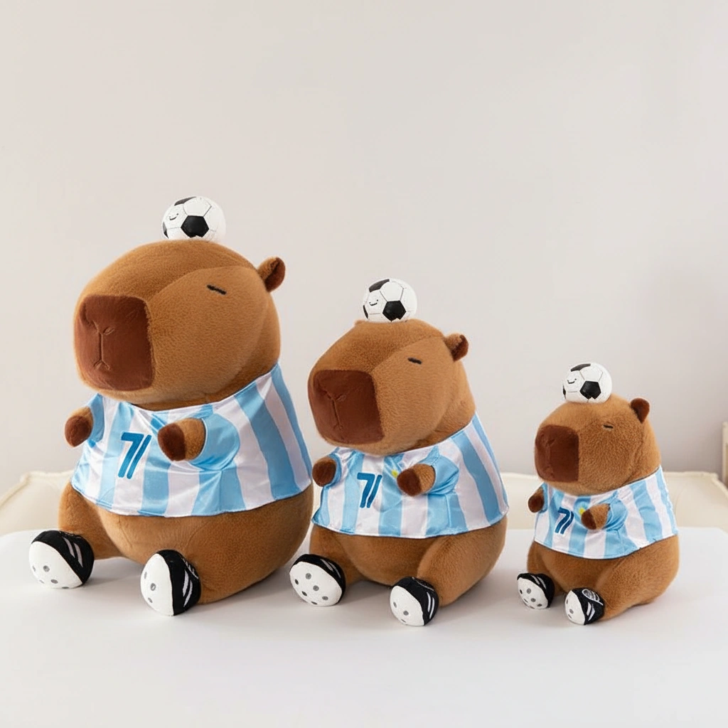 Soccer Star Capybara Plush Toy