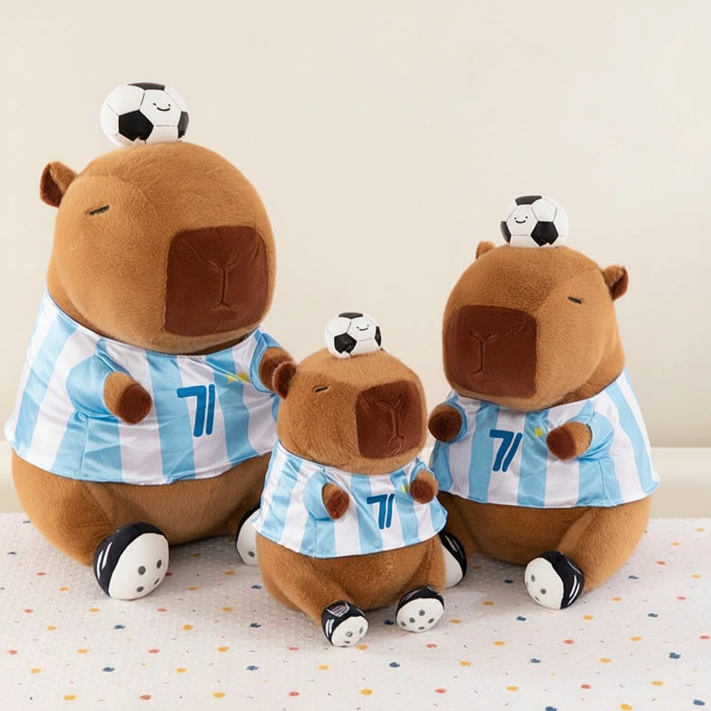 Soccer Star Capybara Plush Toy