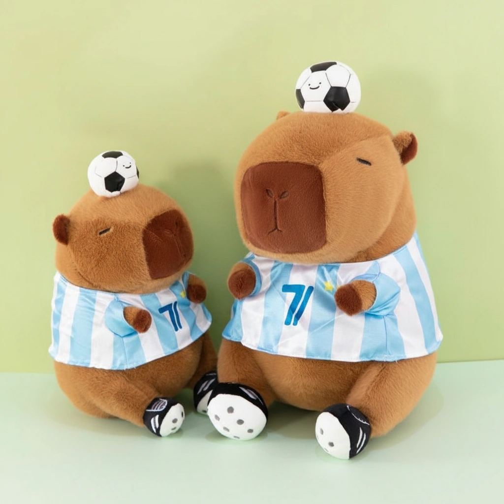 Soccer Star Capybara Plush Toy