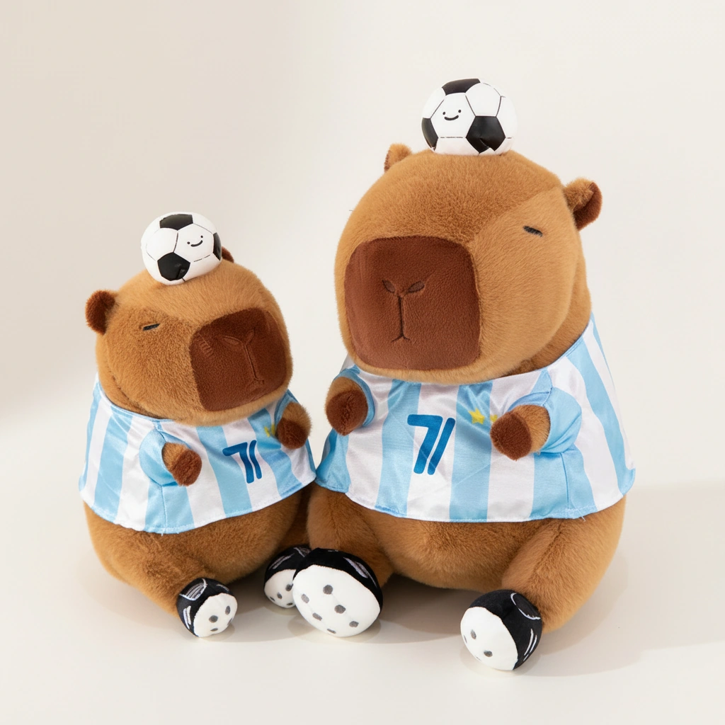 Soccer Star Capybara Plush Toy