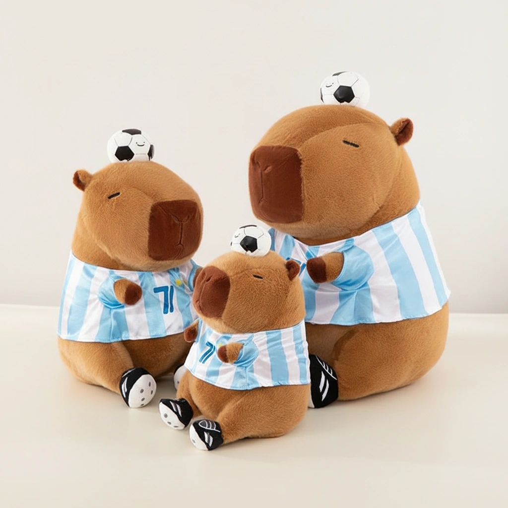 Soccer Star Capybara Plush Toy