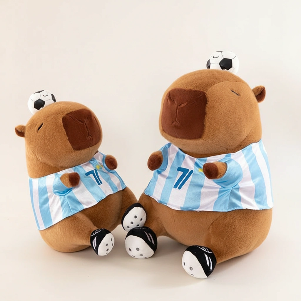 Soccer Star Capybara Plush Toy