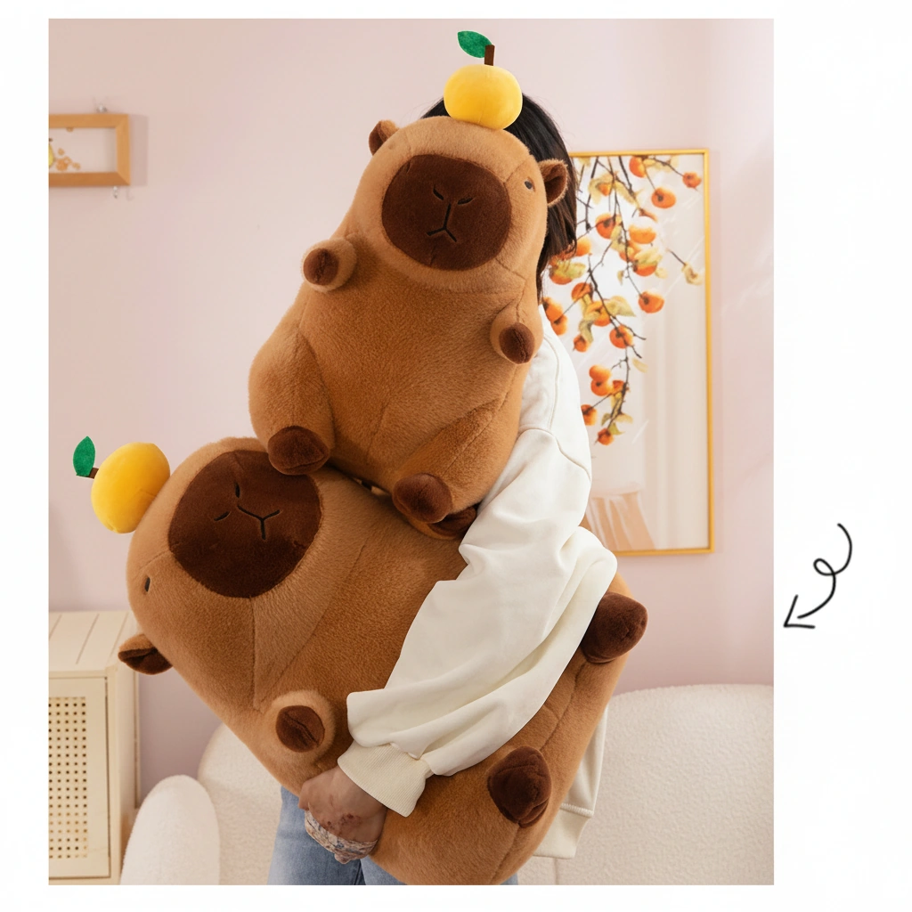 Capybara Plush with Orange on Head