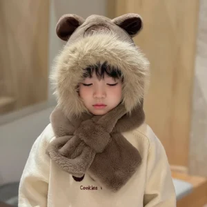 Kids Capybara Hooded Scarf