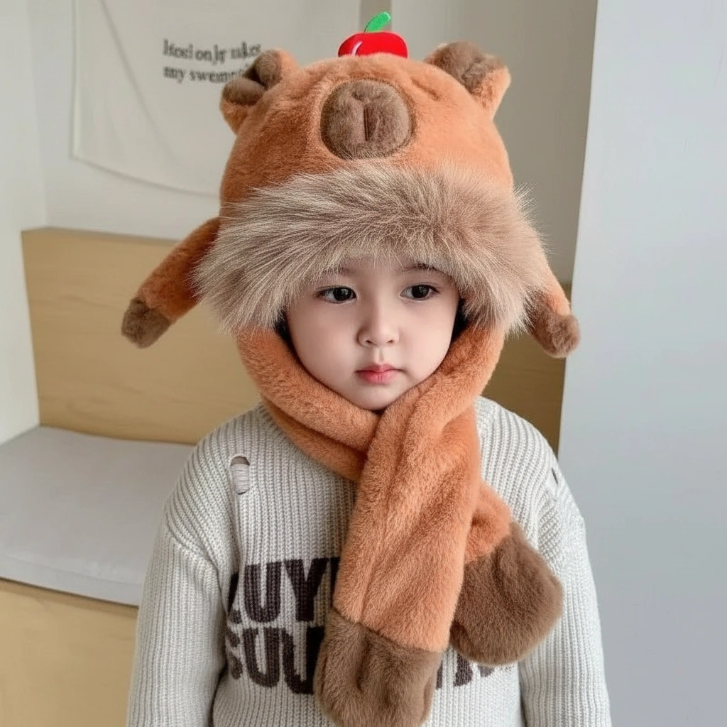 kids capybara plush hat
