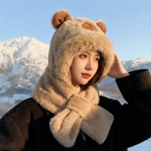 Adult Capybara Hooded Scarf