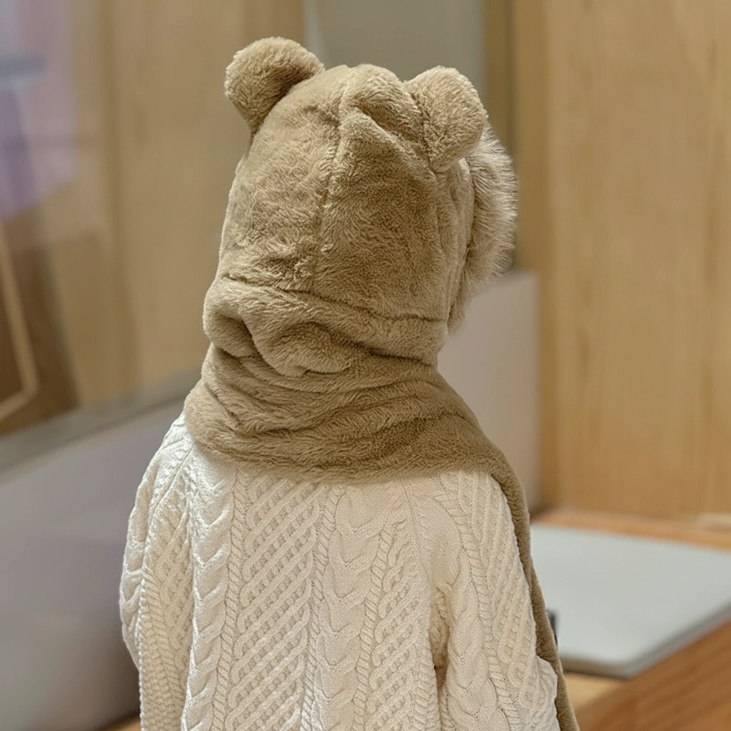 Kids Capybara 3-in-1 Hooded Scarf with Gloves