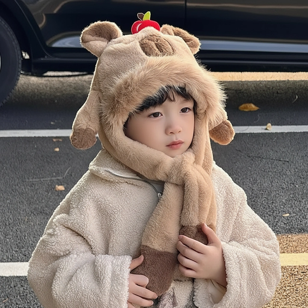 kids capybara plush hat