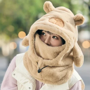 Windproof Capybara Balaclava with Adjustable Face Mask