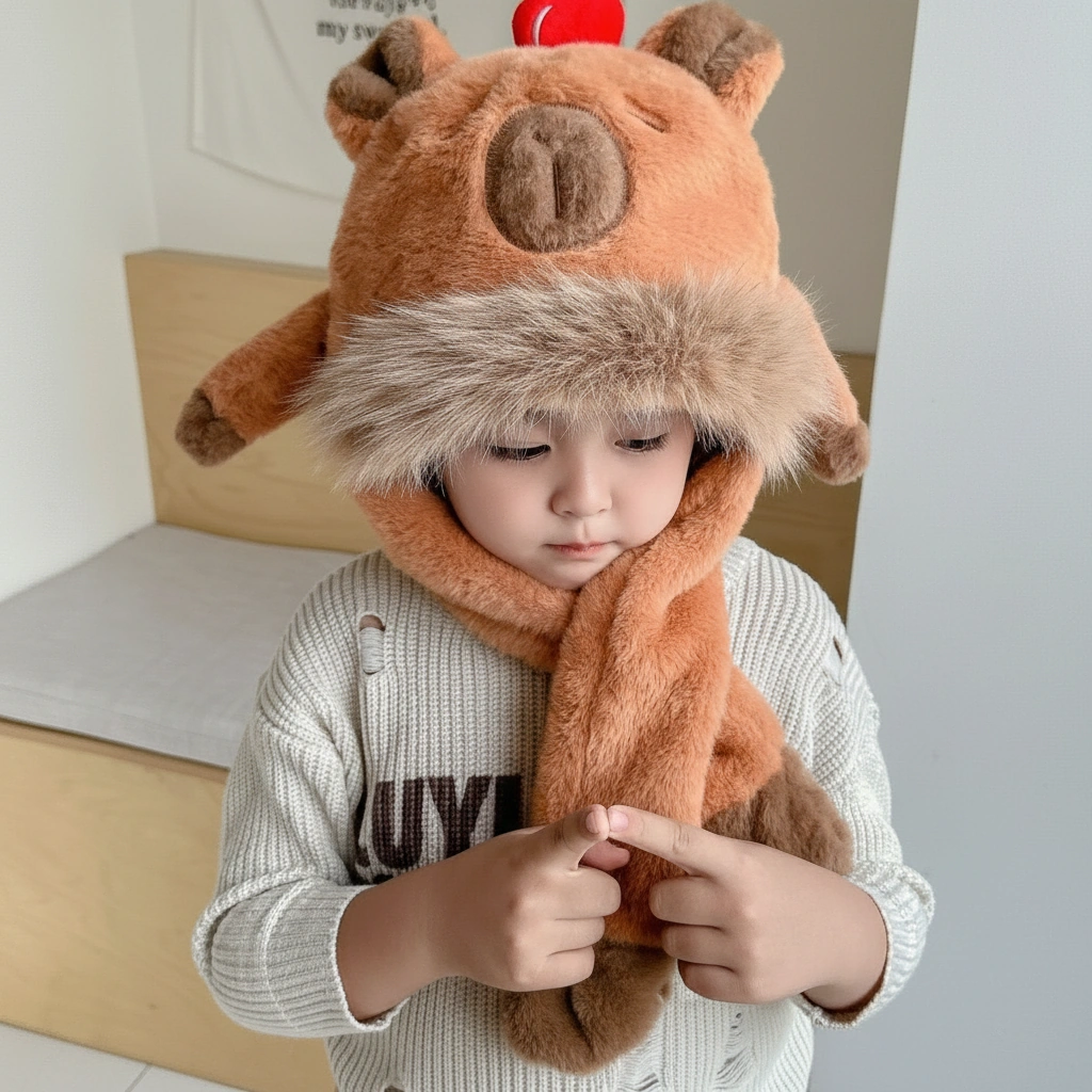 kids capybara plush hat