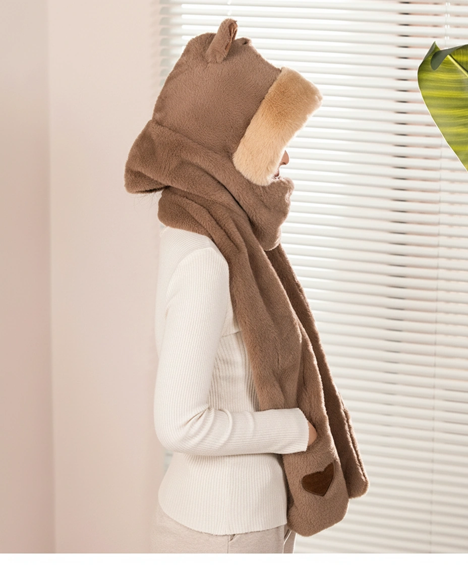 Capybara Plush Hat Scarf Set