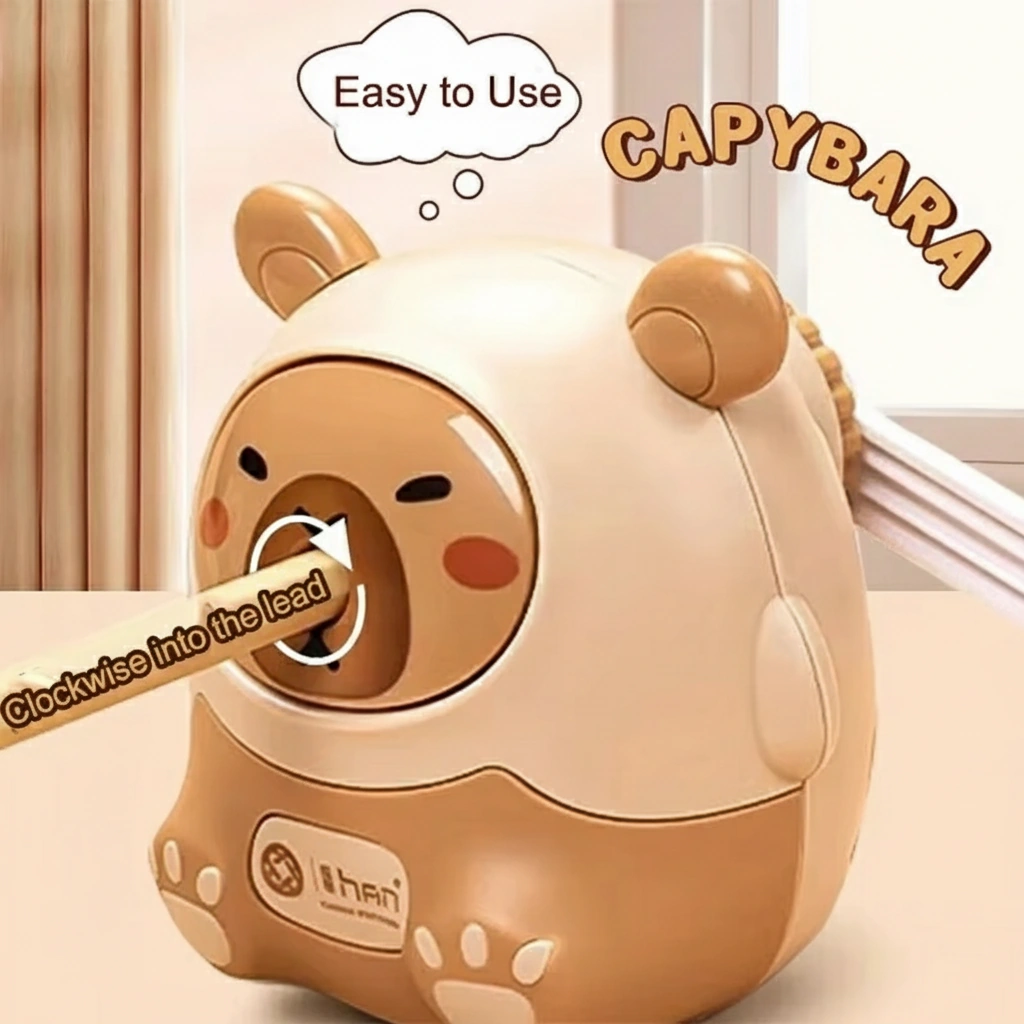 Hand-Crank Capybara Pencil Sharpener Desktop Stationery