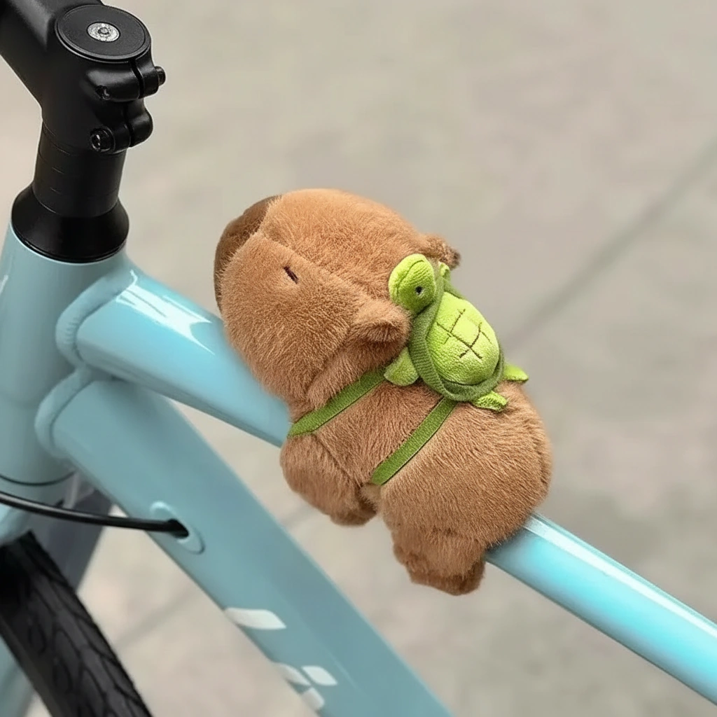 Capybara Plush Bracelet with Turtle Backpack