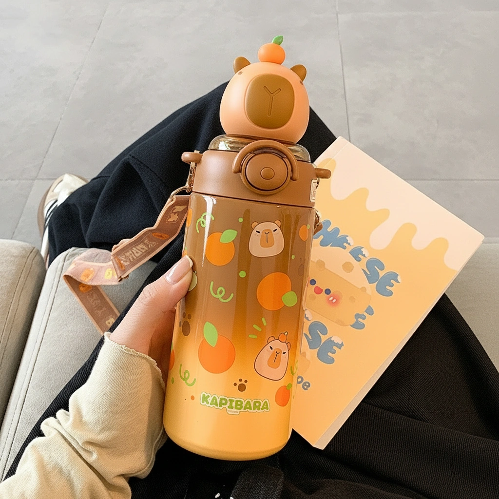 316 Stainless Steel Capybara Water Bottle 600ml(20oz)