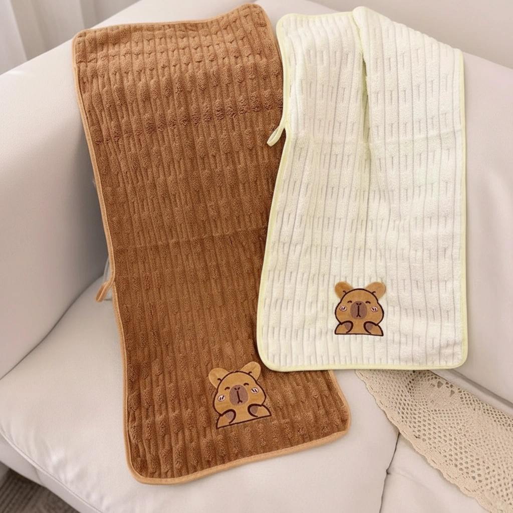Capybara Embroidered Bath Towel