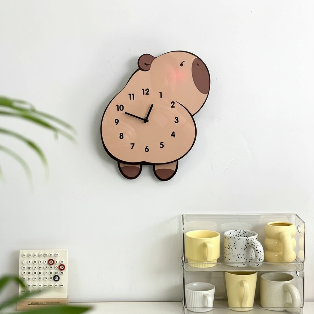 Capybara Wall Clock with Swinging Legs