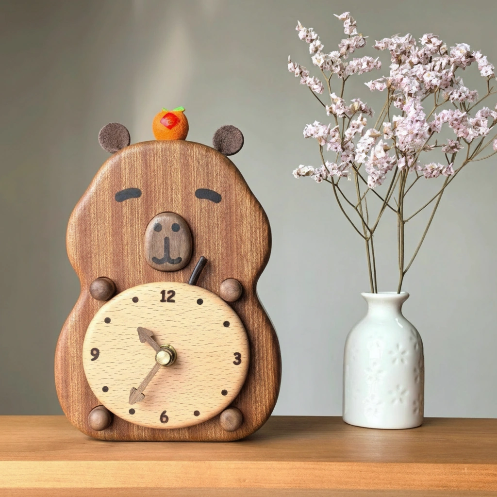 Capybara Solid Wood Clock