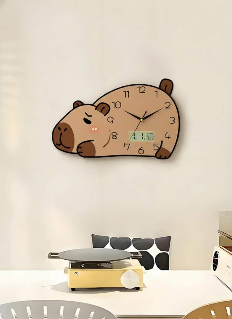 Capybara Wall Clock with Wagging Tail