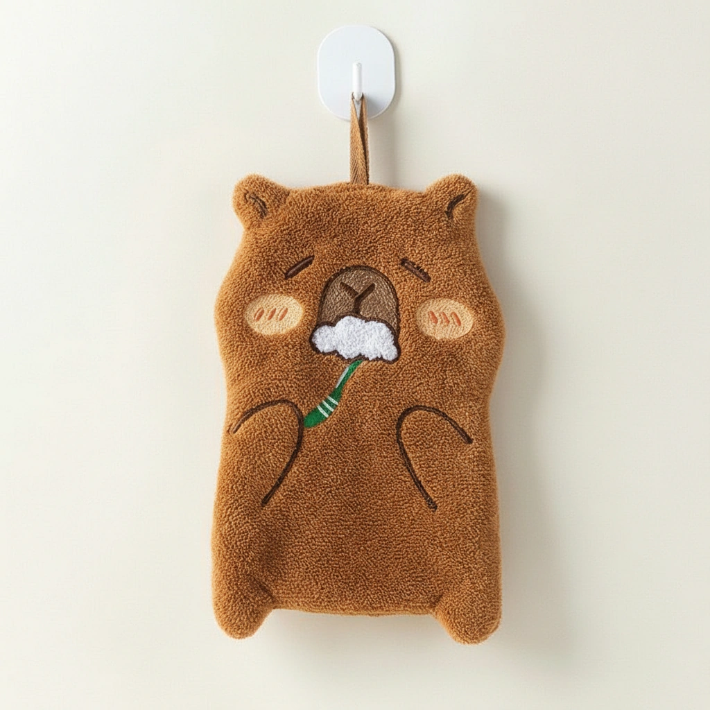 Capybara Plush Hand Towel Set