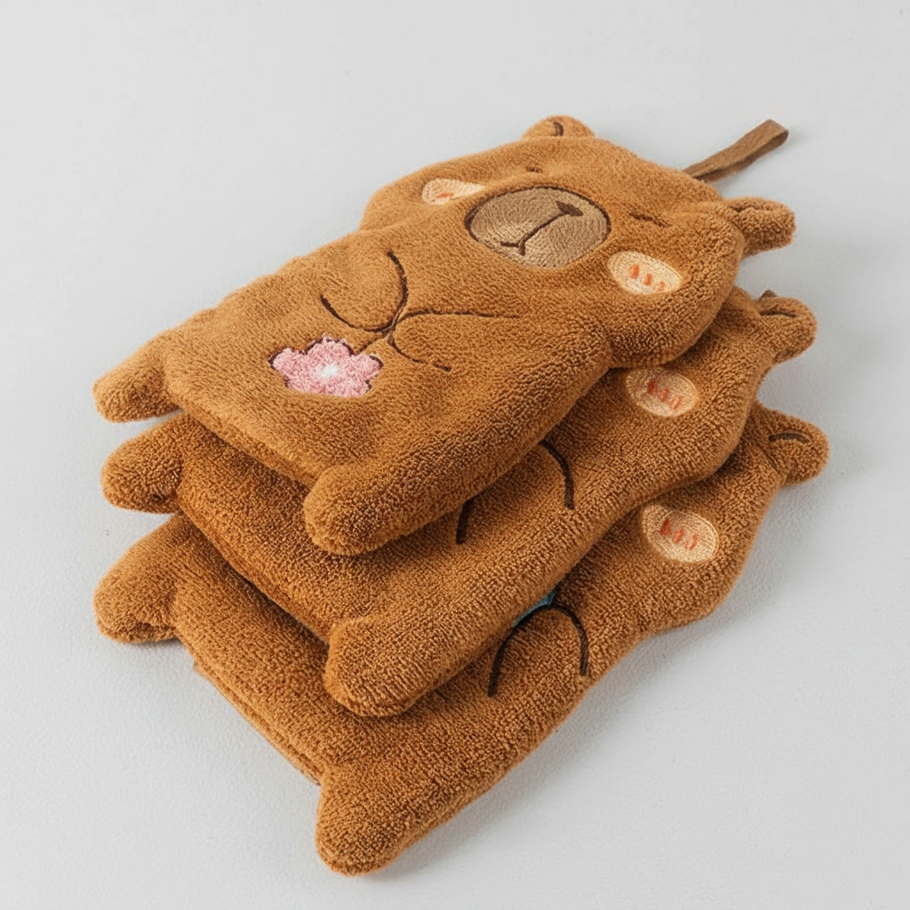Capybara Plush Hand Towel Set