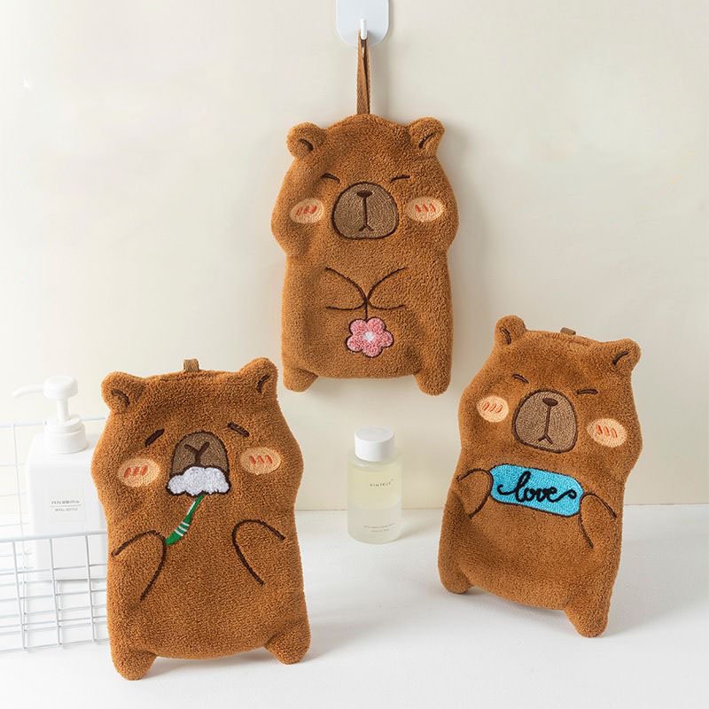 Capybara Plush Hand Towel Set