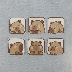 Square Capybara Iron-On Patches