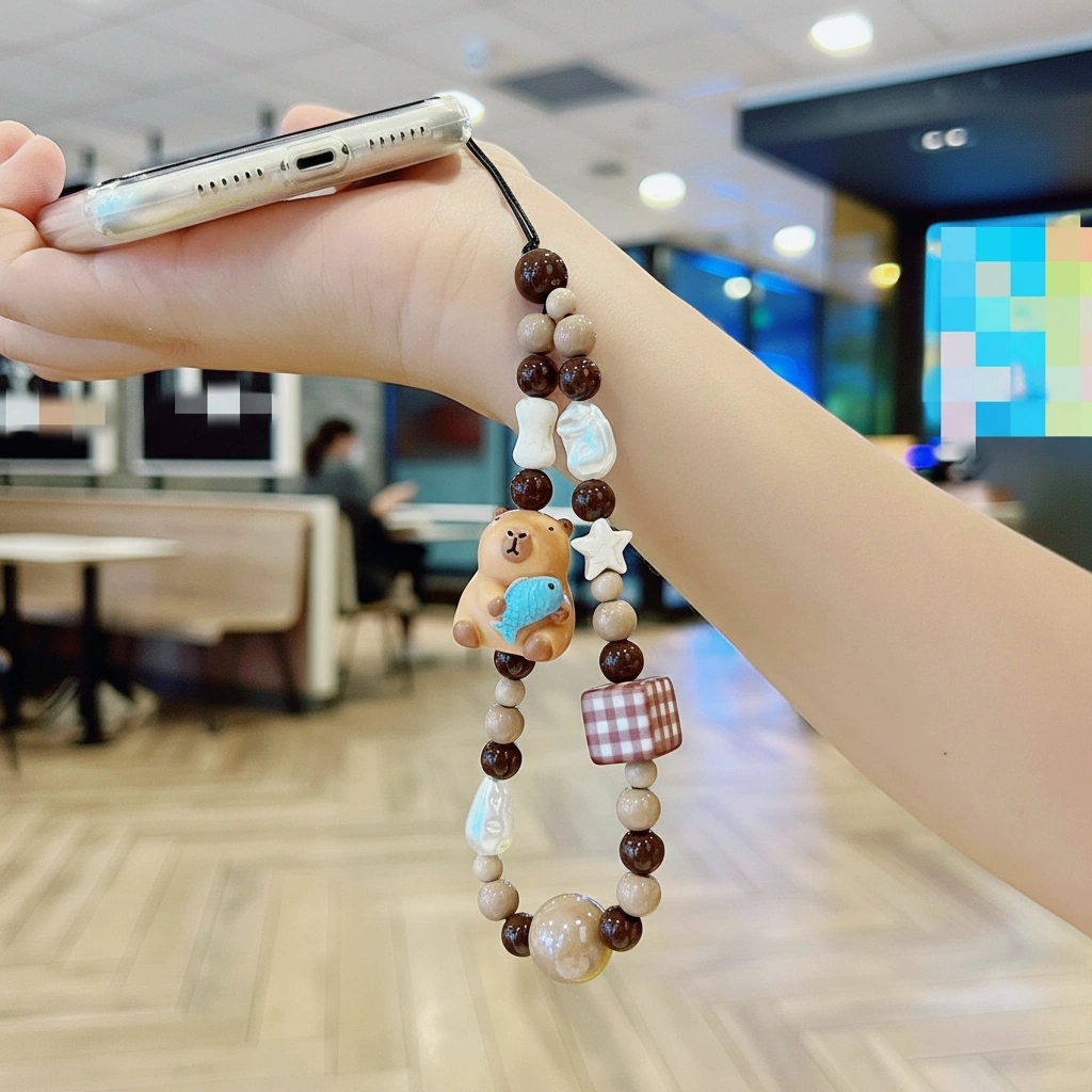 Beaded Capybara Phone Charm
