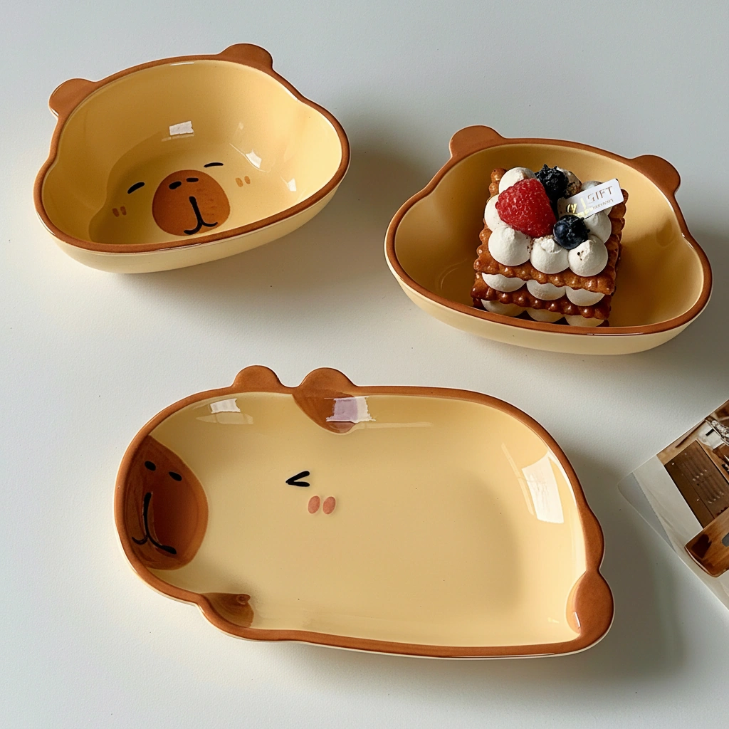 Cute Capybara Ceramic Plate & Bowl
