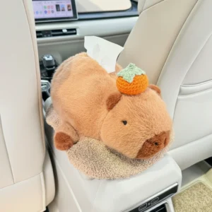 Capybara Plush Car Tissue Box Holder