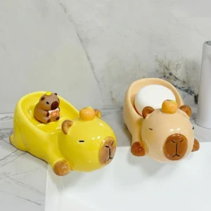 Sleeping Capybara Ceramic Soap Dish