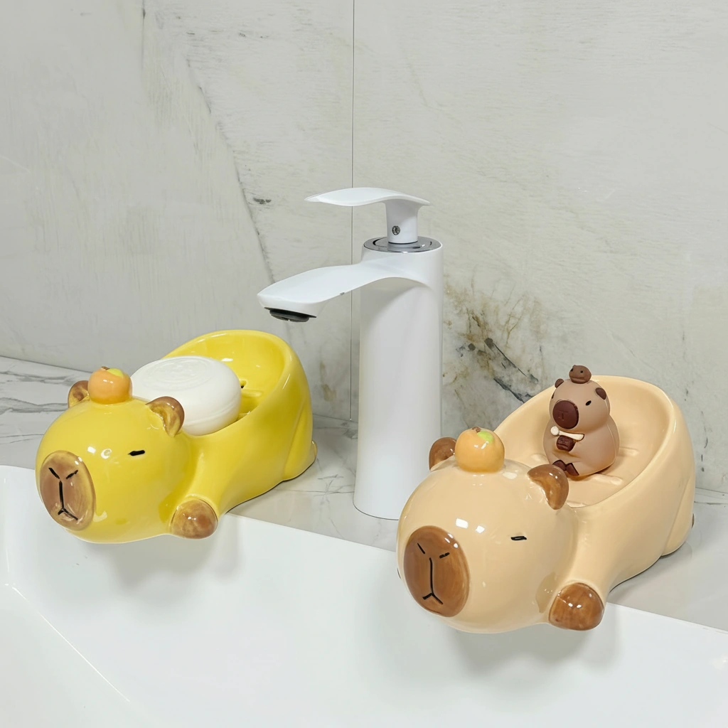 Sleeping Capybara Ceramic Soap Dish