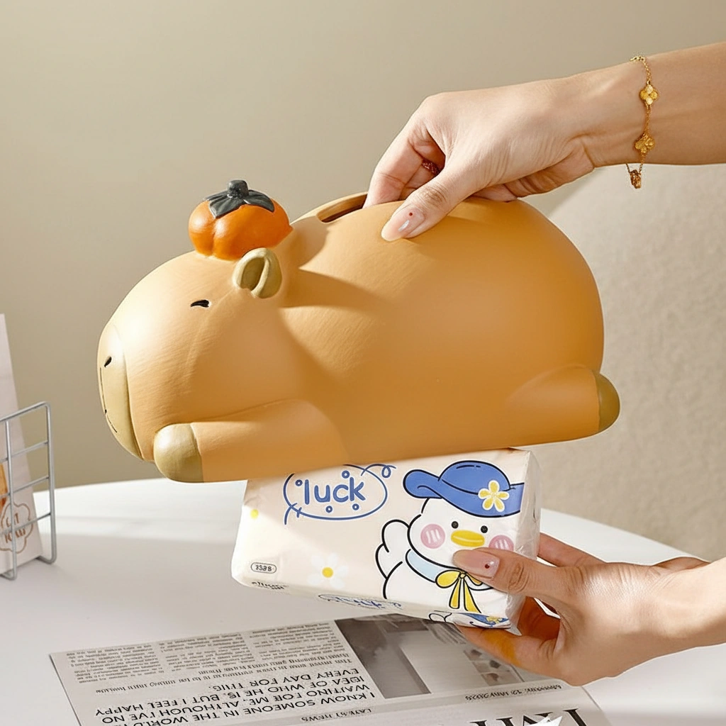 Capybara Resin Tissue Box