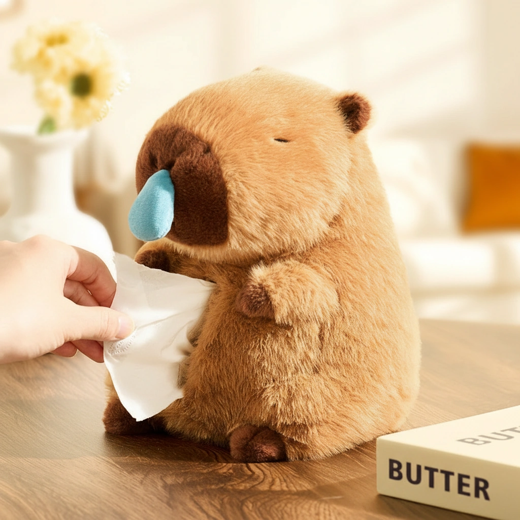 Capybara Plush Tissue Box