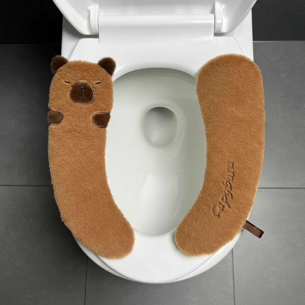 Capybara Plush Toilet Seat Cushion