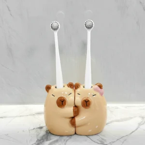 Capybara Couple Toothbrush Holder Set