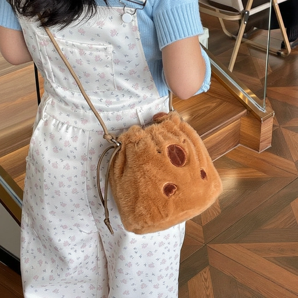 Soft Capybara Plush Bag Crossbody Purse