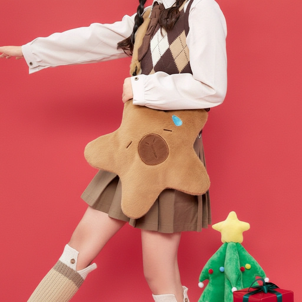 Star Shaped Capybara Plush Bag