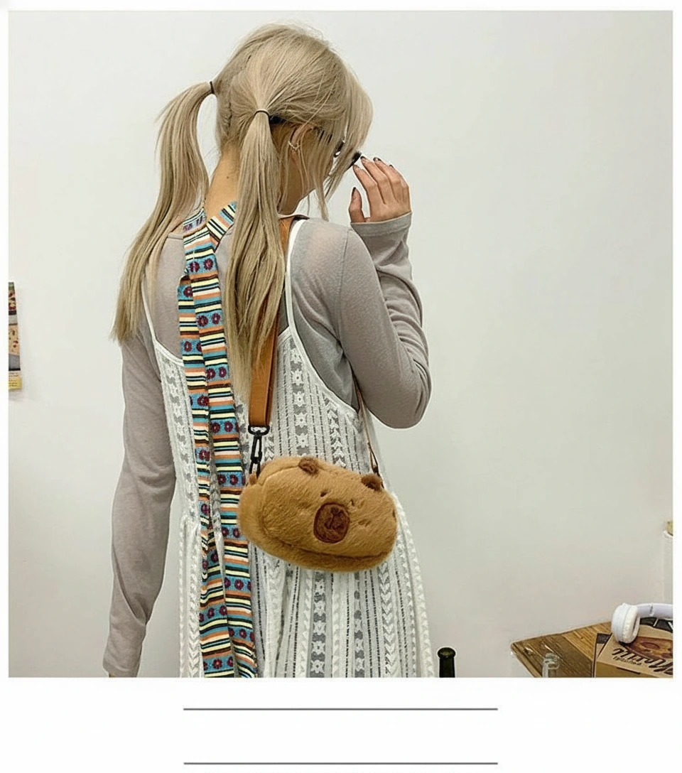 Capybara Loaf Plush Bag Bread Crossbody Purse