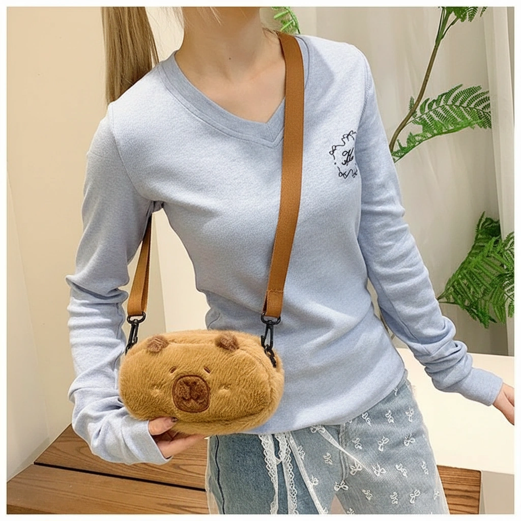 Capybara Loaf Plush Bag Bread Crossbody Purse