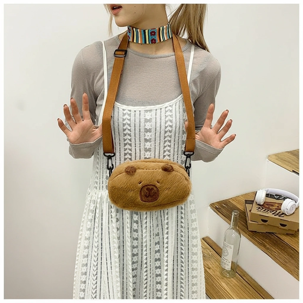 Capybara Loaf Plush Bag Bread Crossbody Purse