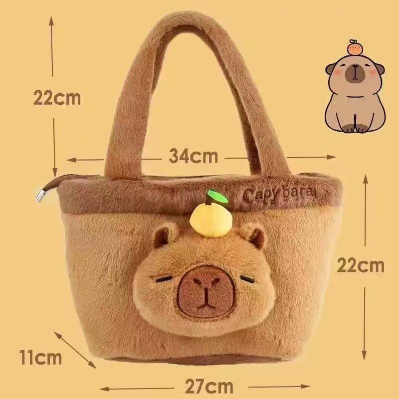 Capybara Plush Tote Bag