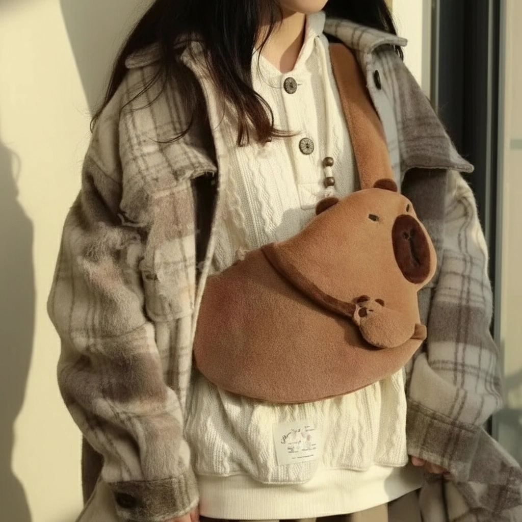 Capybara Plush Sling Bag